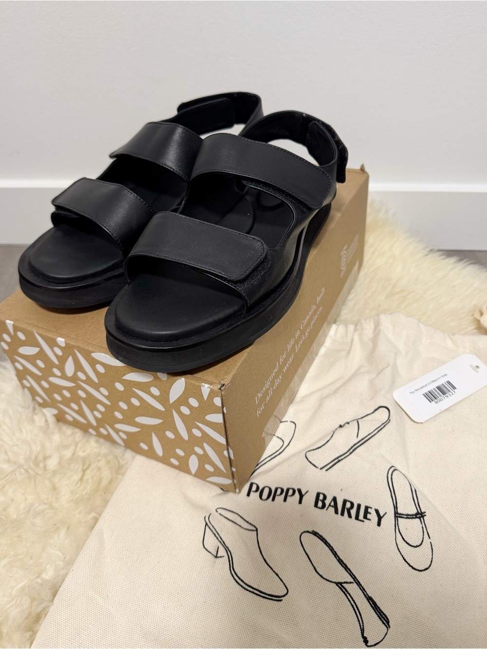 Poppy Barley The Wanderlust 2.0 Chunky Black Sandal (Wide Width)